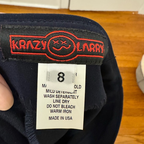 Krazy Larry pull-on elastic waist trouser in navy. Size 8. NWT - Picture 4 of 8